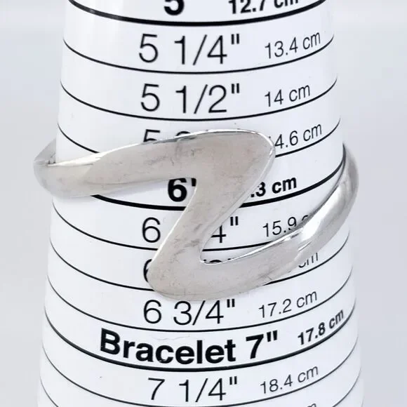 Vintage OuiSi Mexico Taxco TS-01 Sterling Silver 925 Zigzag Cuff Bracelet 6" - Picture 5 of 10